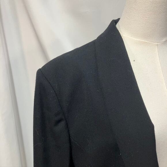 Vintage 80's Evan Picone Worsted Wool Black SIngle Button Blazer Womens 10/12 - Picture 3 of 15